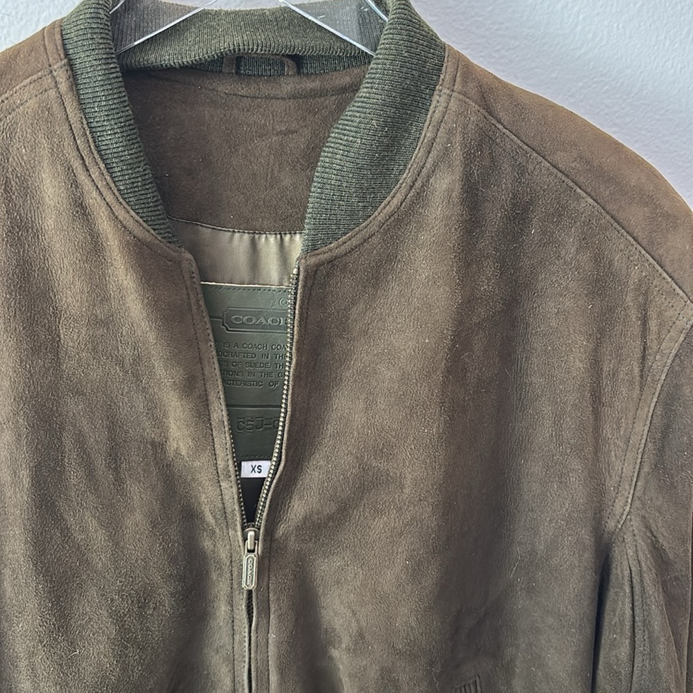 Coach | Vintage Leather Suede Bomber Jacket #0913 in Olive 🫒 fits M/L - Picture 3 of 10